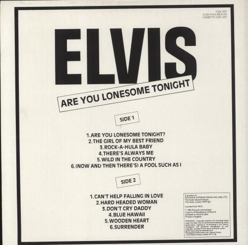 Elvis Presley Are You Lonesome Tonight vinyl LP album (LP record) UK ELVLPAR369382