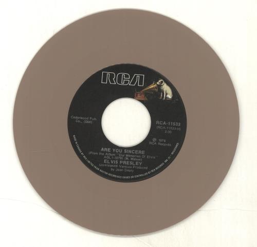 Elvis Presley Are You Sincere - Beige Vinyl 7" vinyl single (7 inch record / 45) Canadian ELV07AR100596