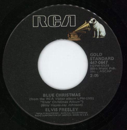 Elvis Presley Blue Christmas 7" vinyl single (7 inch record / 45) US ELV07BL402558