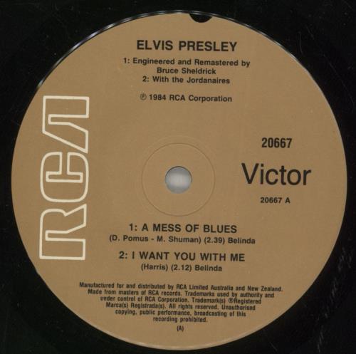 Elvis Presley Blue Elvis EP 7" vinyl single (7 inch record / 45) Australian ELV07BL378537