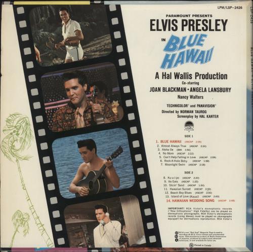 Elvis Presley Blue Hawaii vinyl LP album (LP record) Canadian ELVLPBL889929