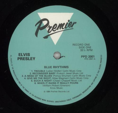 Elvis Presley Blue Rhythms 2-LP vinyl record set (Double LP Album) UK ELV2LBL876818