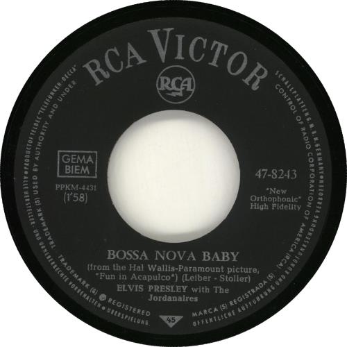 Elvis Presley Bossa Nova Baby 7" vinyl single (7 inch record / 45) German ELV07BO717036