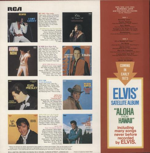 Elvis Presley Burning Love vinyl LP album (LP record) UK ELVLPBU133195