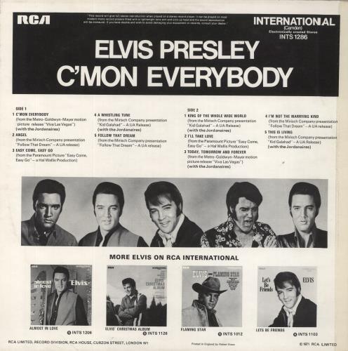 Elvis Presley C'Mon Everybody vinyl LP album (LP record) UK ELVLPCM238592