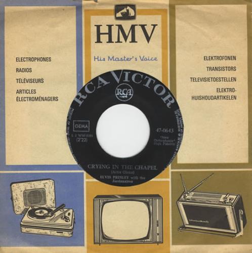 Elvis Presley Crying In The Chapel 7" vinyl single (7 inch record / 45) German ELV07CR405675