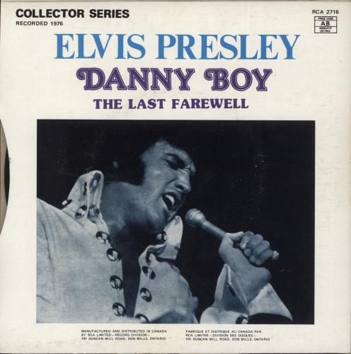 Elvis Presley Danny Boy 7" vinyl single (7 inch record / 45) Canadian ELV07DA372367