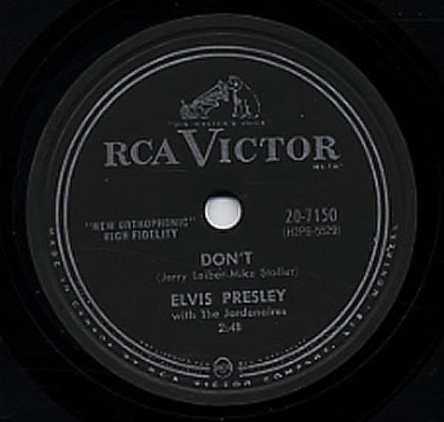 Elvis Presley Don't 78rpm shellac record Canadian ELV78DO296937
