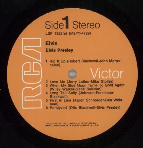Elvis Presley Elvis - orange label vinyl LP album (LP record) US ELVLPEL887271