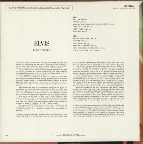 Elvis Presley Elvis - orange label vinyl LP album (LP record) US ELVLPEL887271