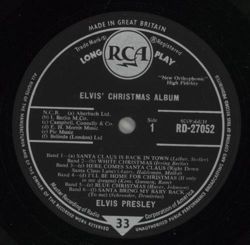 Elvis Presley Elvis' Christmas Album - 1st vinyl LP album (LP record) UK ELVLPEL886064
