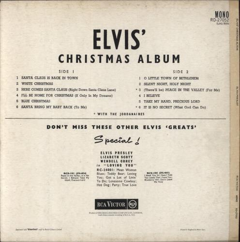 Elvis Presley Elvis' Christmas Album - 2nd vinyl LP album (LP record) UK ELVLPEL54891