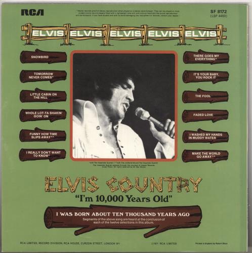 Elvis Presley Elvis Country + Print - Laminated vinyl LP album (LP record) UK ELVLPEL139229