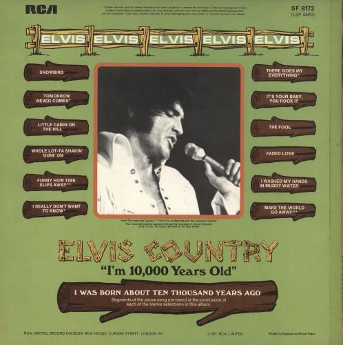 Elvis Presley Elvis Country vinyl LP album (LP record) US ELVLPEL743173