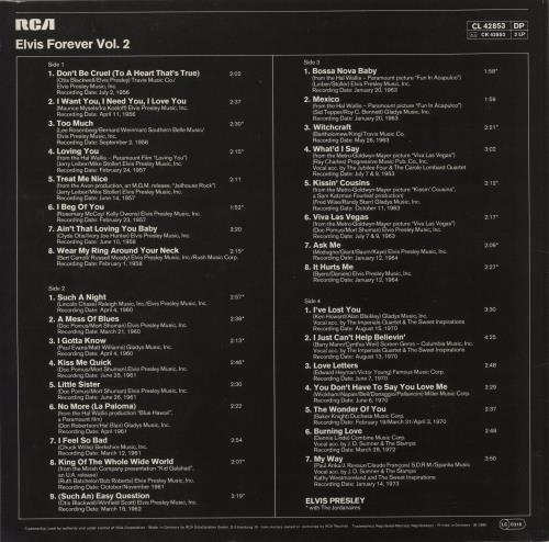 Elvis Presley Elvis Forever Volume 2 2-LP vinyl record set (Double LP Album) German ELV2LEL371430