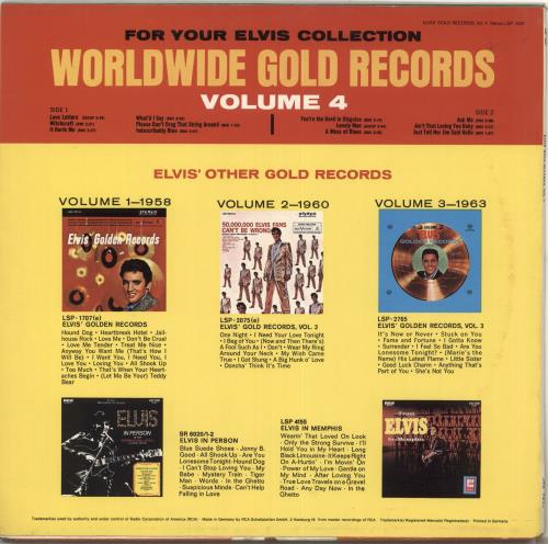 Elvis Presley Elvis' Gold Records Volume 4 vinyl LP album (LP record) German ELVLPEL718801