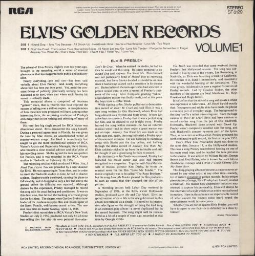 Elvis Presley Elvis' Golden Records Volume 1 + Poster vinyl LP album (LP record) UK ELVLPEL807932