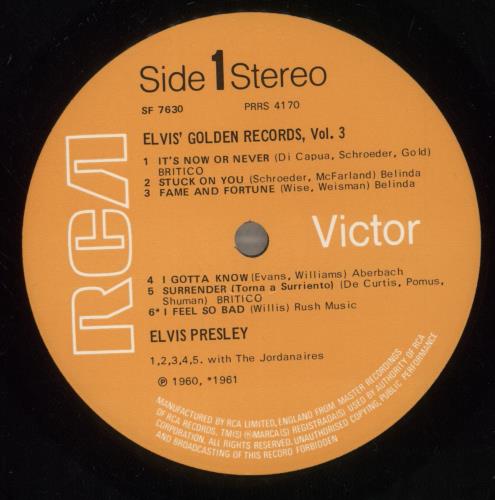 Elvis Presley Elvis Golden Records Volume 3 - 70s vinyl LP album (LP record) UK ELVLPEL786479