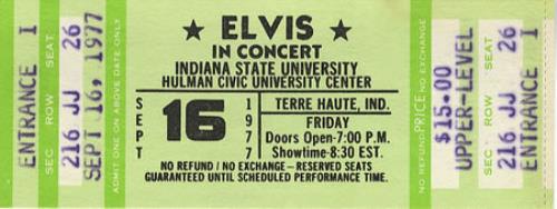Elvis Presley Elvis In Concert concert ticket US ELVTIEL355904