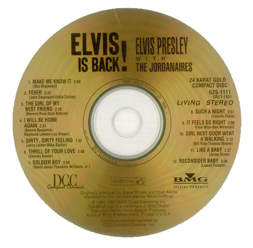 Elvis Presley Elvis Is Back! - Gold CD album (CDLP) US ELVCDEL91312