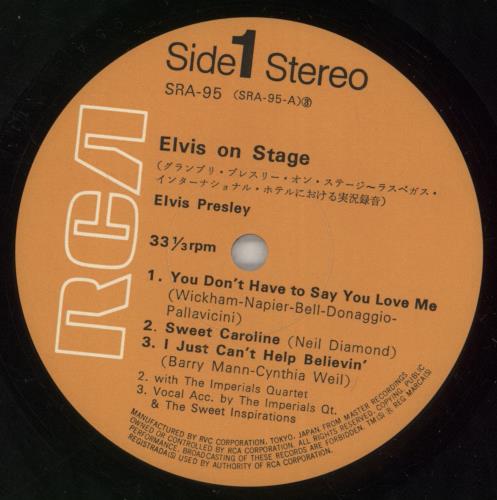 Elvis Presley Elvis On Stage EP 7" vinyl single (7 inch record / 45) Japanese ELV07EL211760