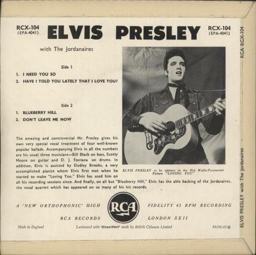Elvis Presley Elvis Presley E.P. - McN6/61 7" vinyl single (7 inch record / 45) UK ELV07EL875895