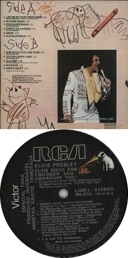 Elvis Presley Elvis Sings For Children And Grownups Too! vinyl LP album (LP record) Brazilian ELVLPEL634553