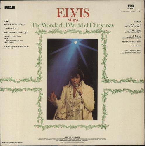 Elvis Presley Elvis Sings The Wonderful World Of Christmas vinyl LP album (LP record) UK ELVLPEL369622