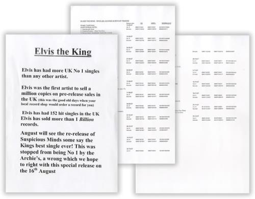 Elvis Presley Elvis The King media press kit UK ELVKIEL412387