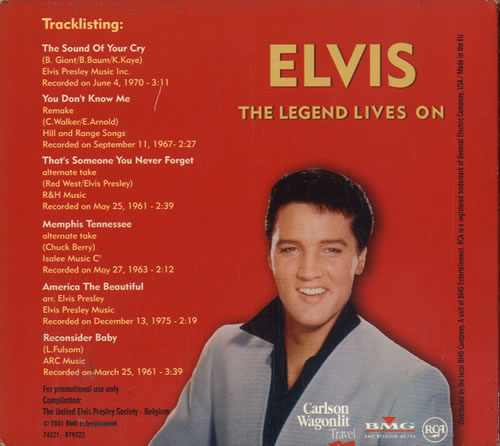Elvis Presley Elvis, The Legend Lives On CD single (CD5 / 5") Belgian ELVC5EL587761