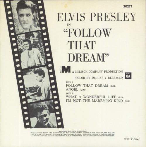 Elvis Presley Follow That Dream 7" vinyl single (7 inch record / 45) Australian ELV07FO310961