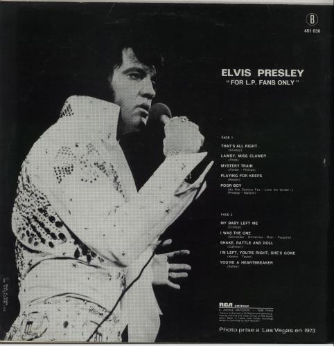 Elvis Presley For LP Fans Only vinyl LP album (LP record) French ELVLPFO653063