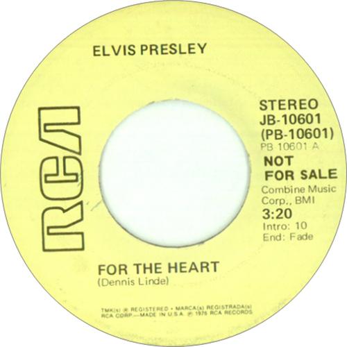 Elvis Presley For The Heart 7" vinyl single (7 inch record / 45) US ELV07FO424037