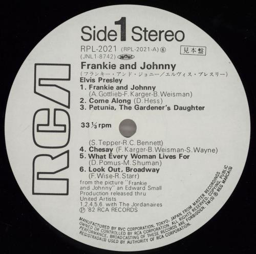 Elvis Presley Frankie And Johnny vinyl LP album (LP record) Japanese ELVLPFR222585