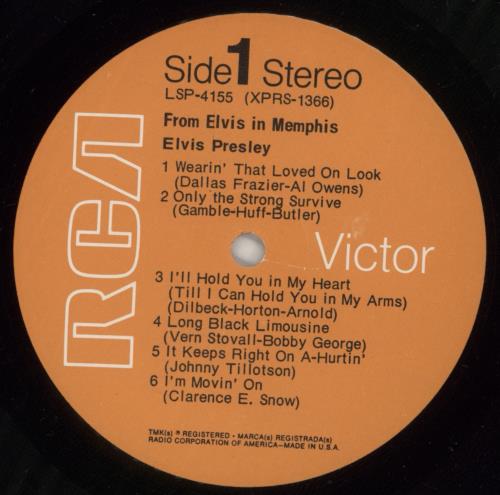 Elvis Presley From Elvis In Memphis vinyl LP album (LP record) US ELVLPFR875664