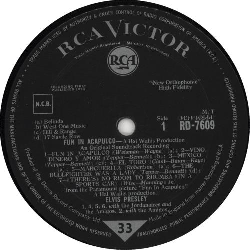 Elvis Presley Fun In Acapulco - 1st - EX vinyl LP album (LP record) UK ELVLPFU473679