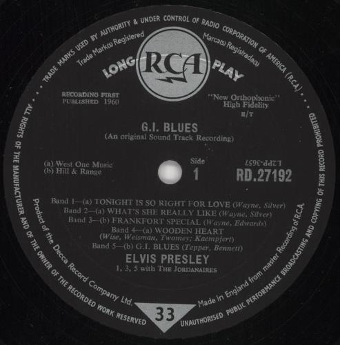 Elvis Presley G.I. Blues - 1st vinyl LP album (LP record) UK ELVLPGI460125
