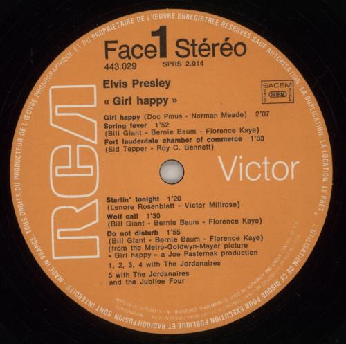 Elvis Presley Girl Happy - US p/s vinyl LP album (LP record) French ELVLPGI887267