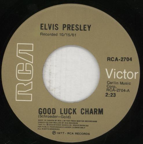 Elvis Presley Good Luck Charm - Wide 7" vinyl single (7 inch record / 45) Canadian ELV07GO863053