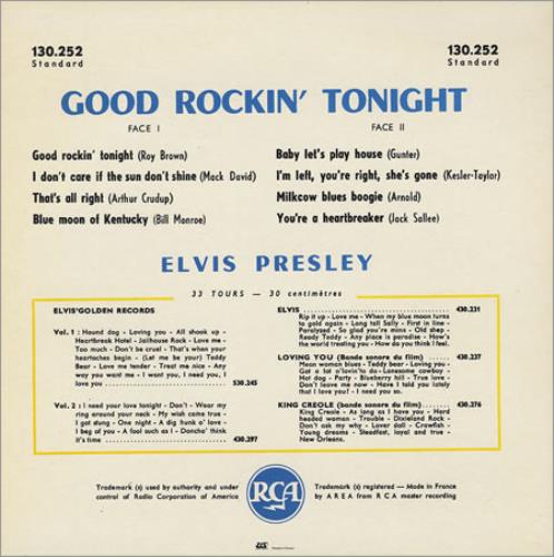 Elvis Presley Good Rockin' Tonight 10" vinyl single (10 inch record) French ELV10GO43814