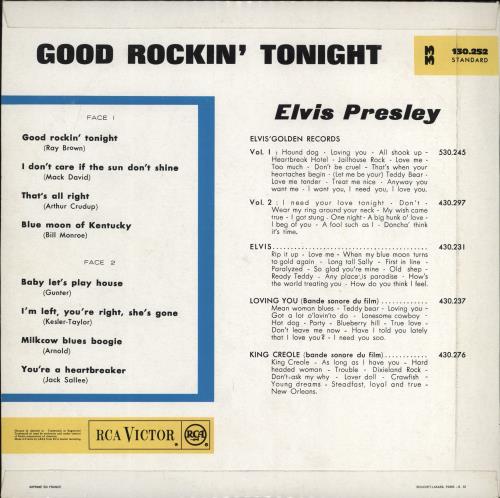 Elvis Presley Good Rockin' Tonight 10" vinyl single (10 inch record) French ELV10GO470311