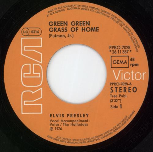 Elvis Presley Green Green Grass Of Home 7" vinyl single (7 inch record / 45) German ELV07GR656838