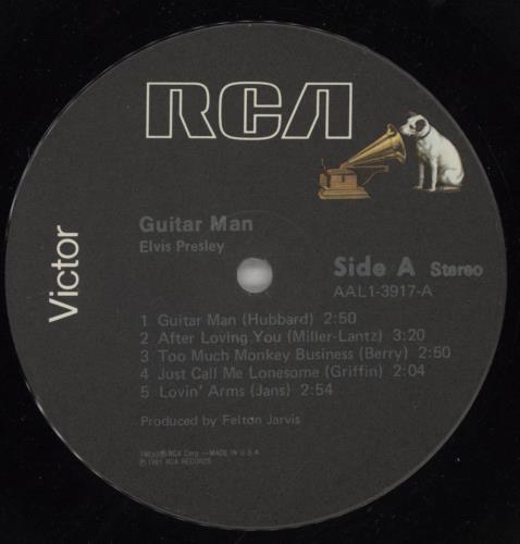 Elvis Presley Guitar Man vinyl LP album (LP record) US ELVLPGU385270
