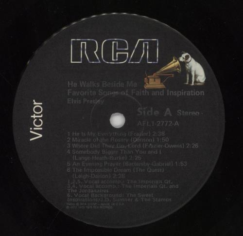 Elvis Presley He Walks Beside Me - Sample Stamped vinyl LP album (LP record) US ELVLPHE850864