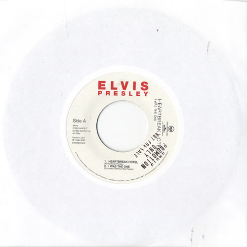 Elvis Presley Heartbreak Hotel 7" vinyl single (7 inch record / 45) US ELV07HE553994