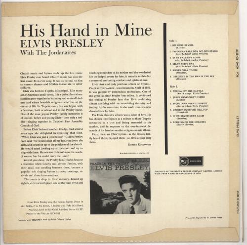 Elvis Presley His Hand In Mine - 1st vinyl LP album (LP record) UK ELVLPHI86107