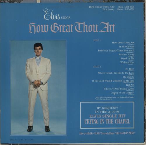 Elvis Presley How Great Thou Art vinyl LP album (LP record) US ELVLPHO209553