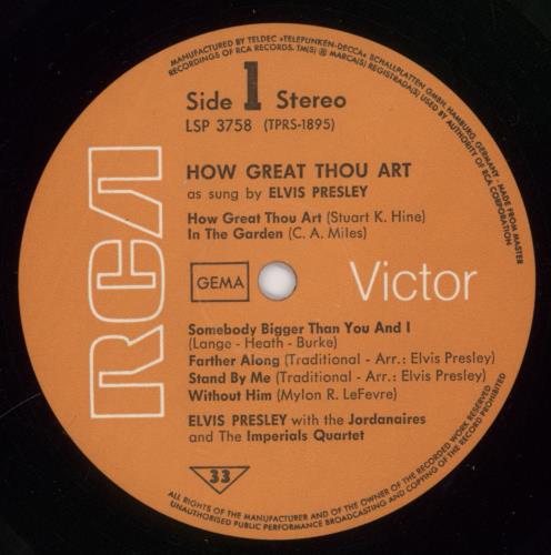 Elvis Presley How Great Thou Art vinyl LP album (LP record) German ELVLPHO890809