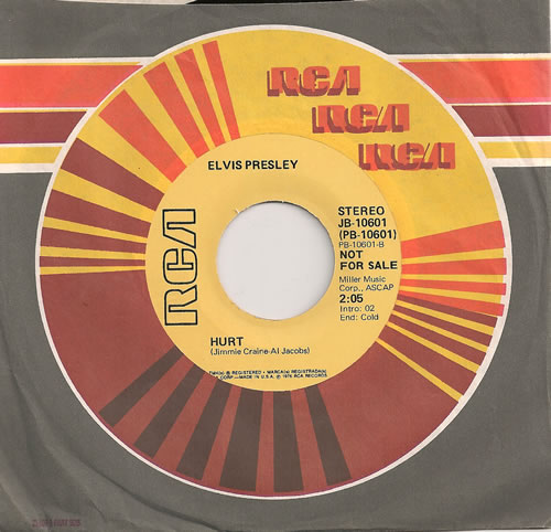 Elvis Presley Hurt 7" vinyl single (7 inch record / 45) US ELV07HU485638