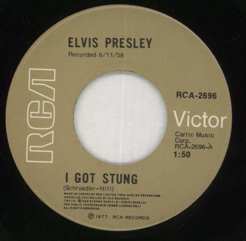 Elvis Presley I Got Stung - Wide - EX 7" vinyl single (7 inch record / 45) Canadian ELV07IG863040
